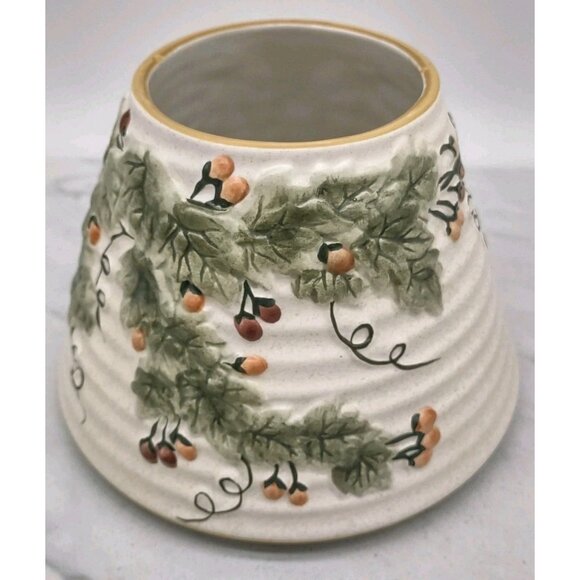 Yankee Candle Autumn Fall Thanksgiving Shade Candle Topper Pine Tree Boughs Nuts - Picture 1 of 10